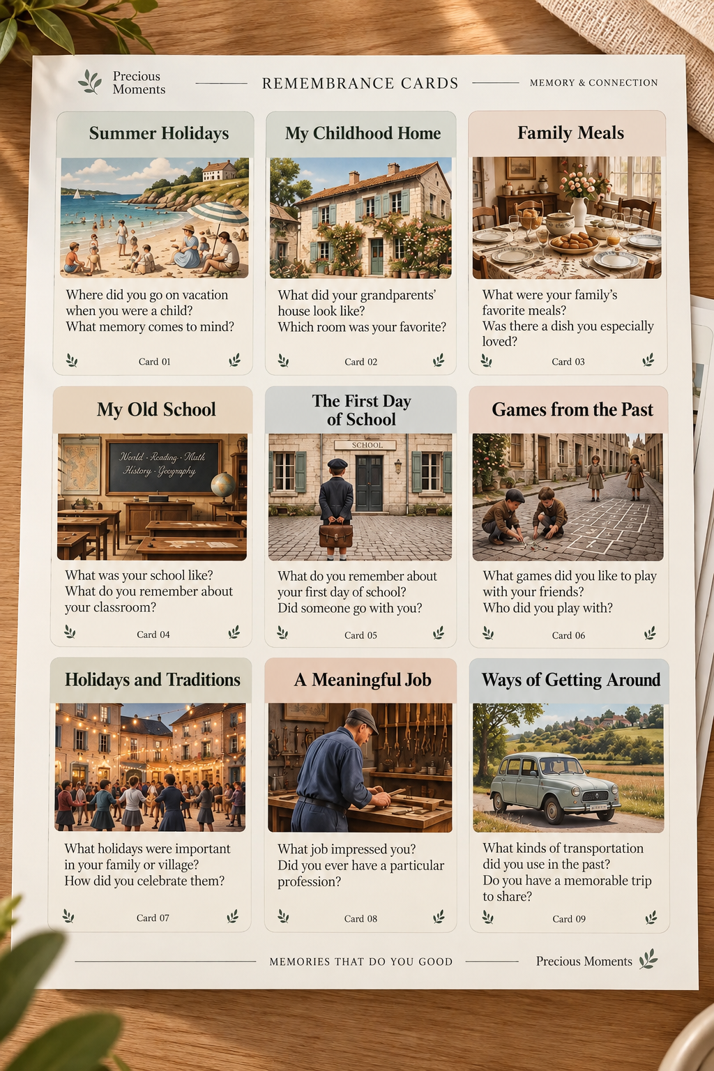 Example card from Precious Moments — Reminiscence Cards
